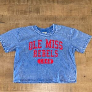 Ole Miss Rebels Super Soft Crop Top Tee Shirt Small 100% Cotton Chicka-D
